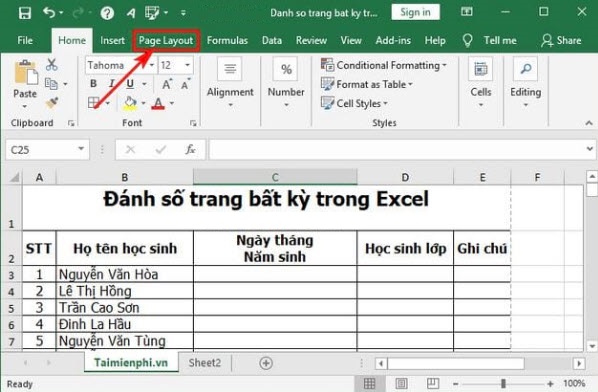 Hướng dẫn cách đánh số trang trong Excel 2010 đơn giản nhất