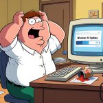 Peter Griffin Frustrated by Windows 10 Update on pc