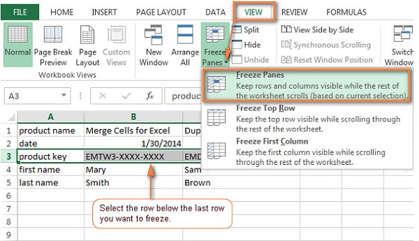 Cách cố định dòng trong excel 2010, 2013, 2016 đơn giản nhất