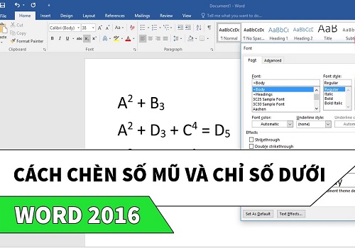 5 cách viết sỗ mũ trong Word 2010 đơn giản, chi tiết nhất