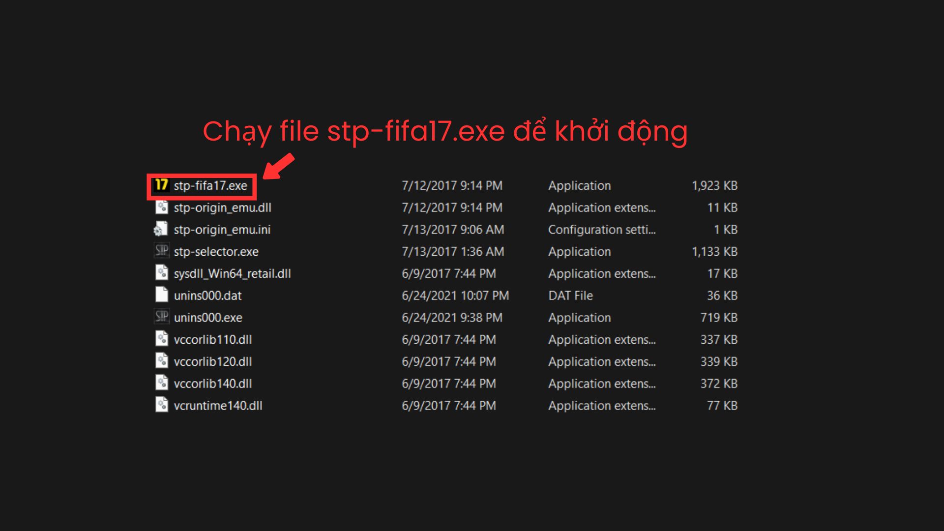 Chạy file stp-fifa17