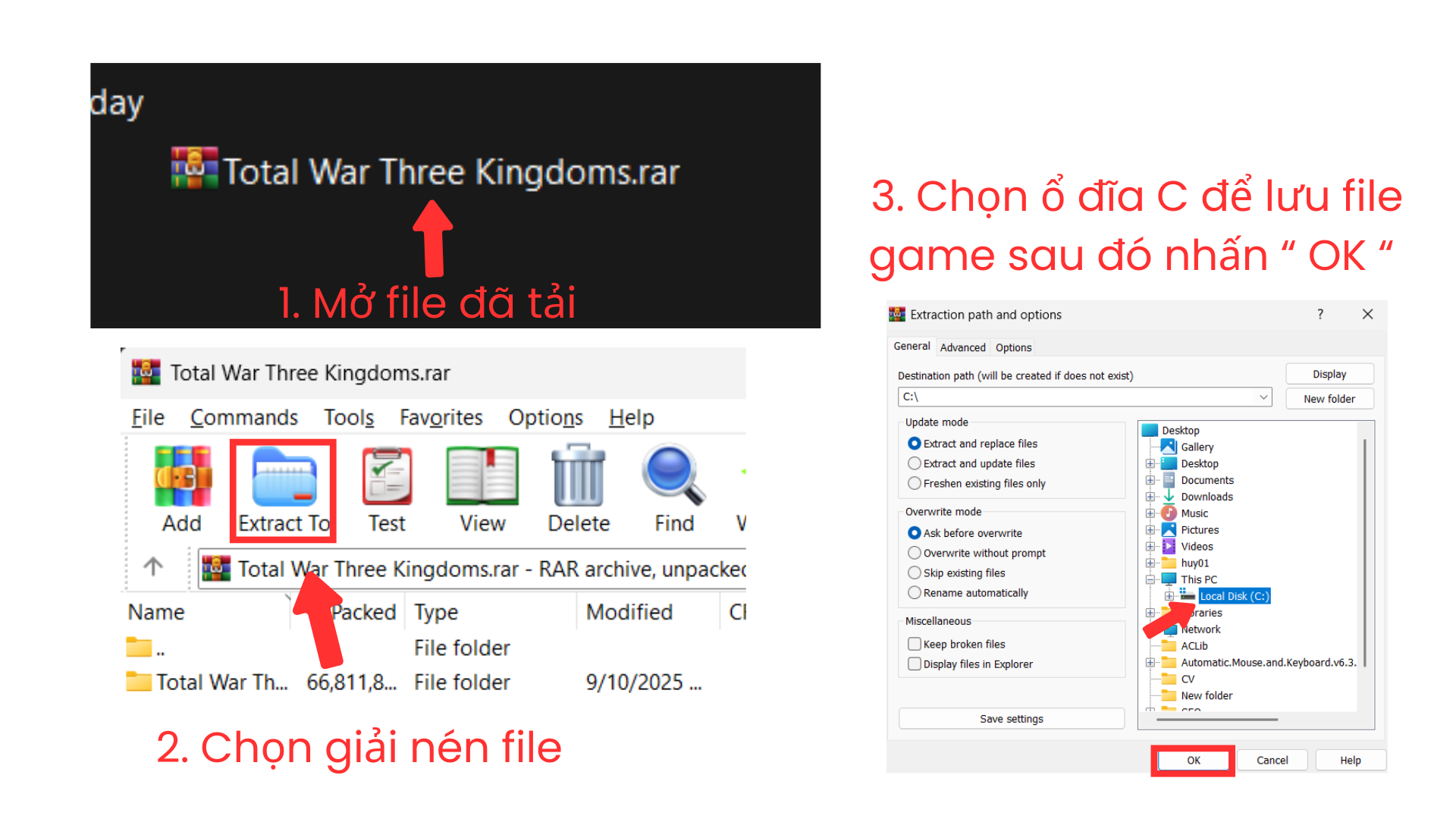 Giải nén Cách giải nén Total War: Three Kingdoms