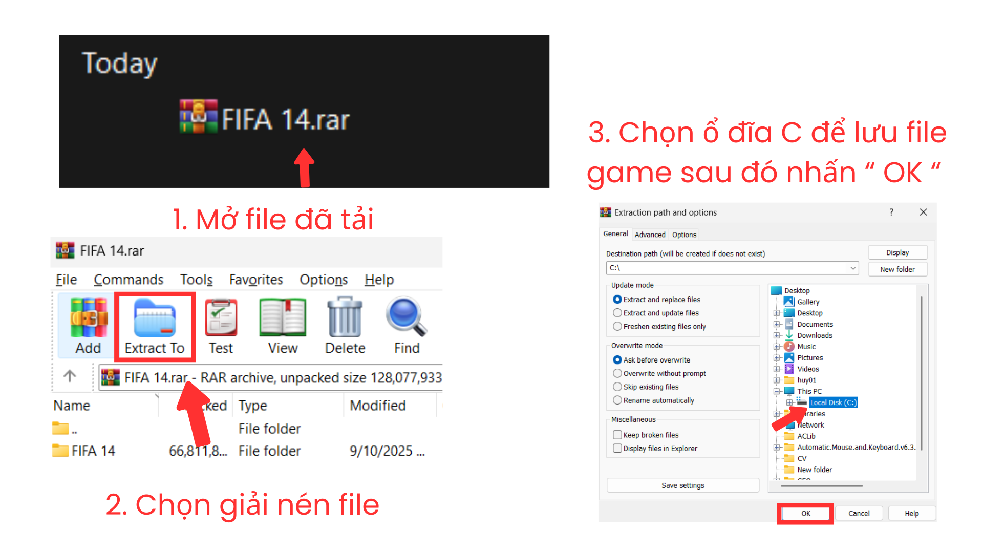Giải nén FIFA 14