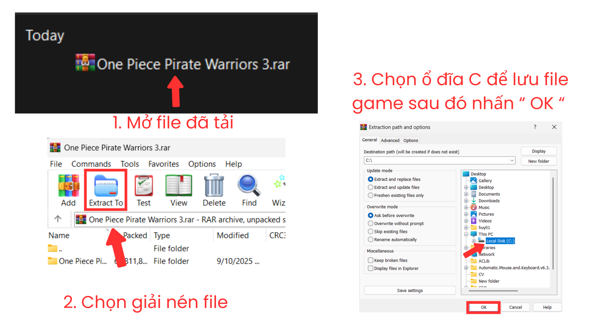 Giải nén One Piece Pirate Warriors 3