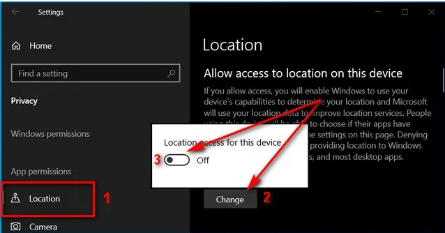 Disable location on your device