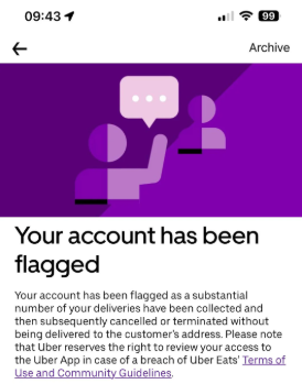 Your account has been flagged