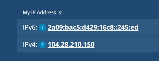 My IP address after use windscribe 
