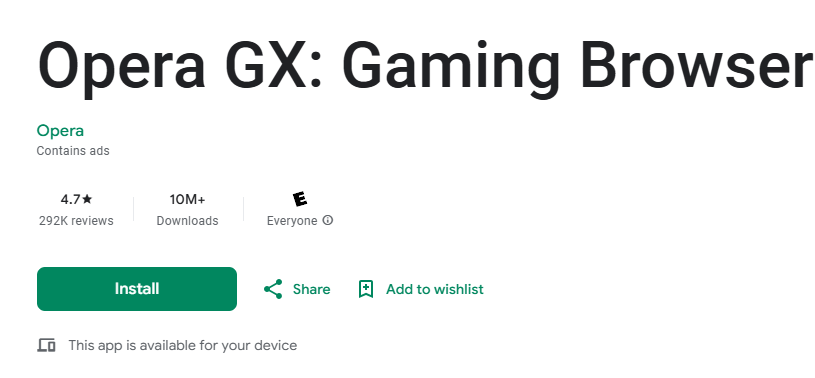 Opera GX installer