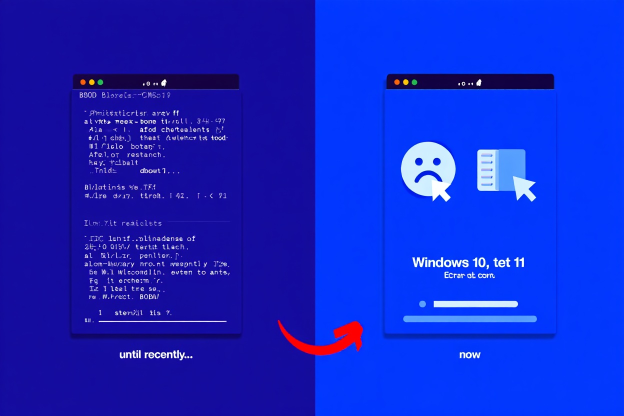 What Is a Blue Screen of Death (BSOD)? Causes, Fixes, and Real Experiences 1 Comparison of Blue Screen of Death messages in different Windows versions