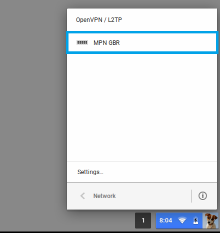 Click on MPN GBR to connect. 