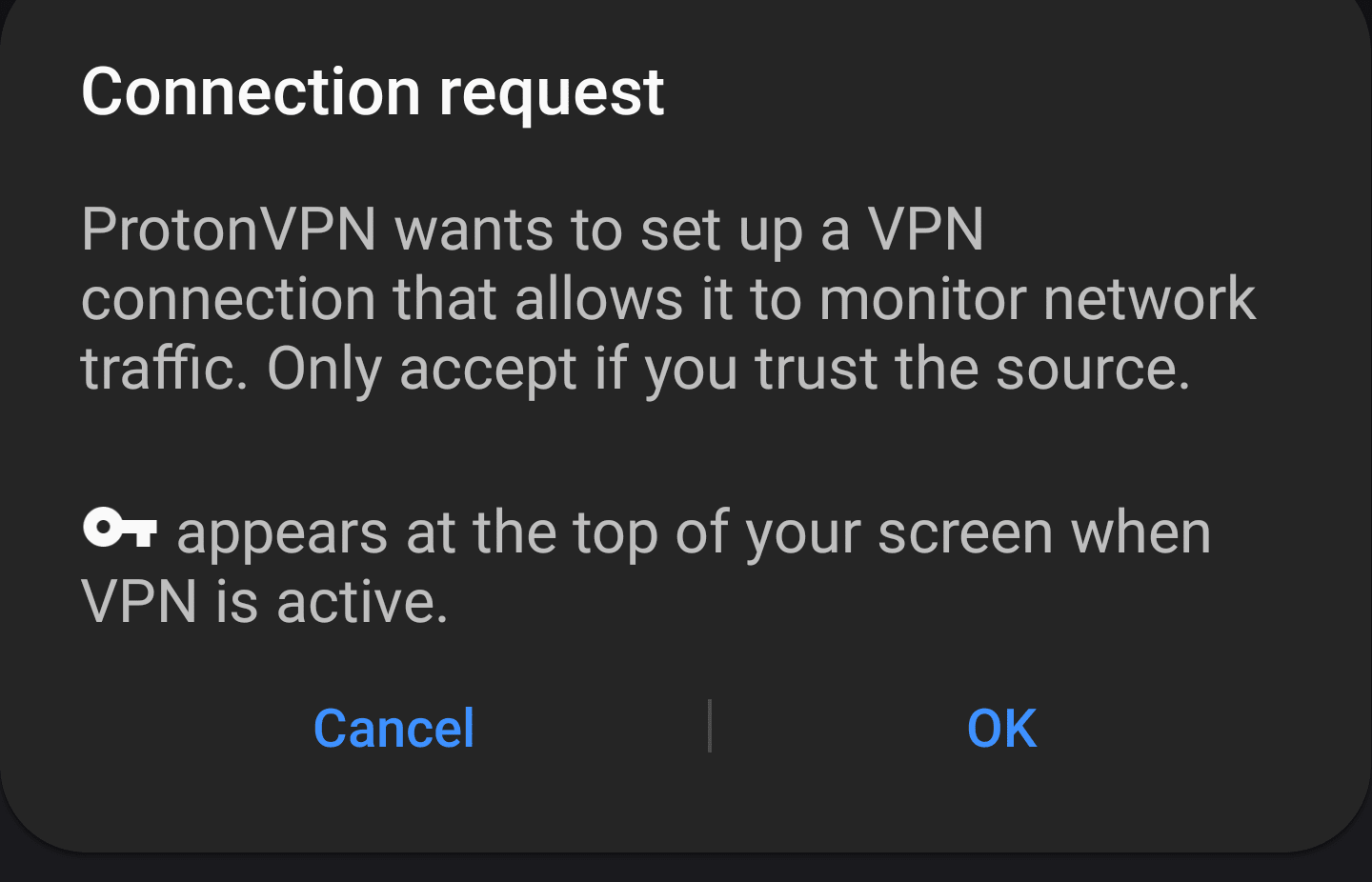 Allow VPN connection 