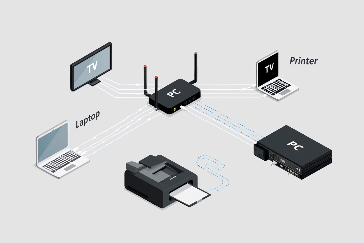 What is LAN vs WAN? Key Differences Explained for Everyday Users Diagram of a typical LAN setup with connected home or office devices
