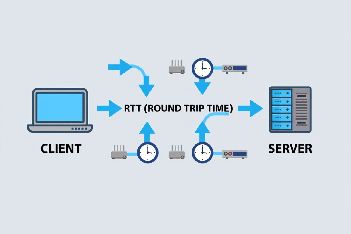 What Is Network Latency? A Simple Guide for All Users Round-trip data flow showing how network latency is measured