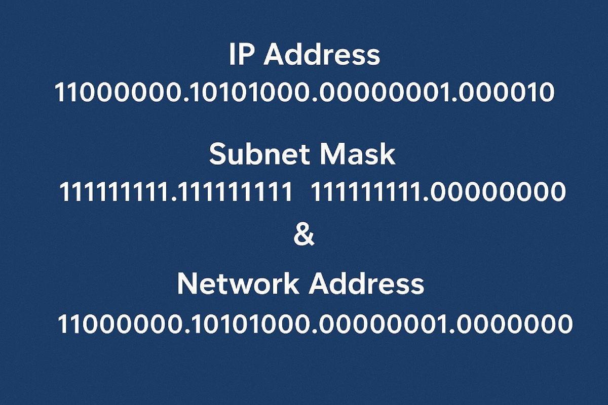 What is Subnet Mask? A Beginner-Friendly Guide to IP Networks Binary representation of IP address and subnet mask showing how network address is calculated