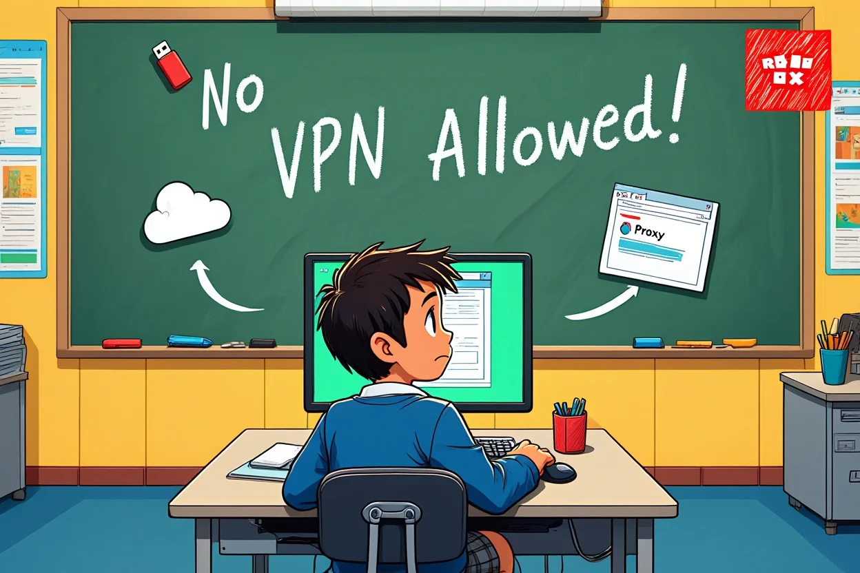 Roblox thumbnail illustration for VPN-free access