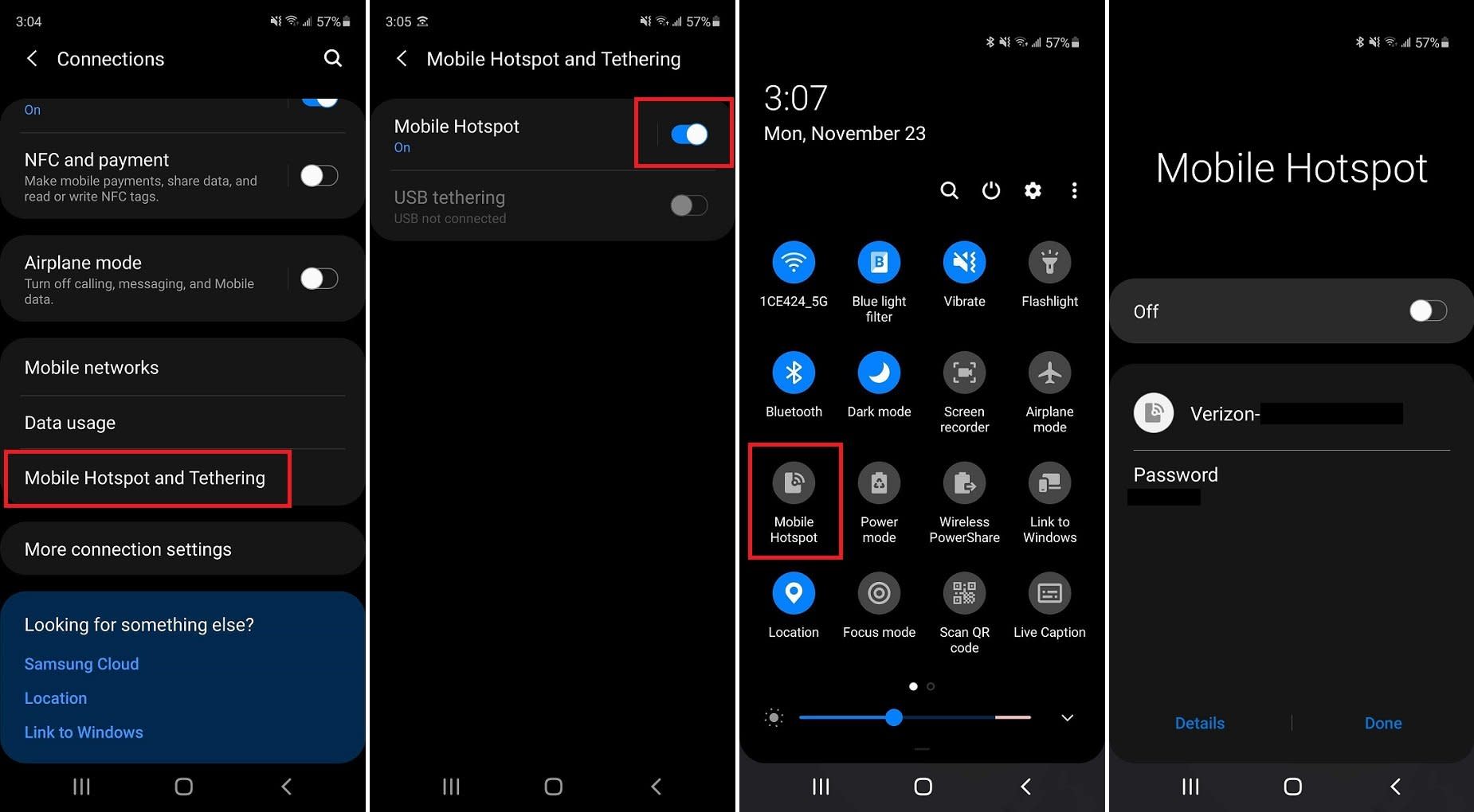 Connect through a mobile hotspot