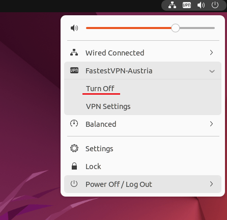 Turn Off VPN on Linux