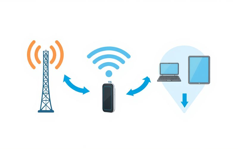 What is a Mobile Hotspot? Comprehensive Guide for 2025 Users 1 Step-by-step data flow in a mobile hotspot connection.