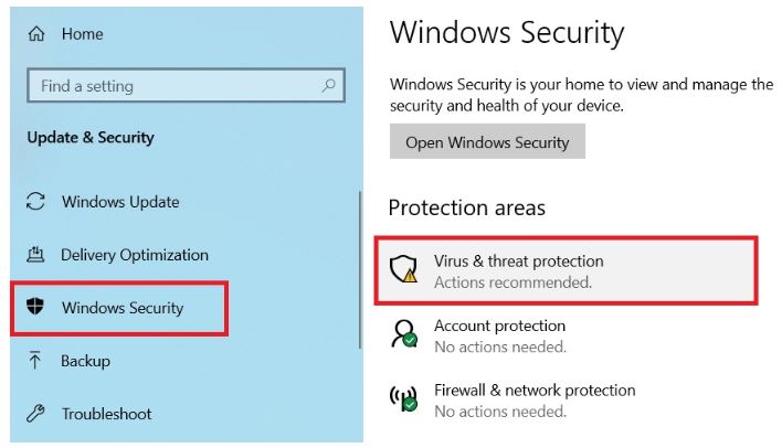 Chọn virus protection