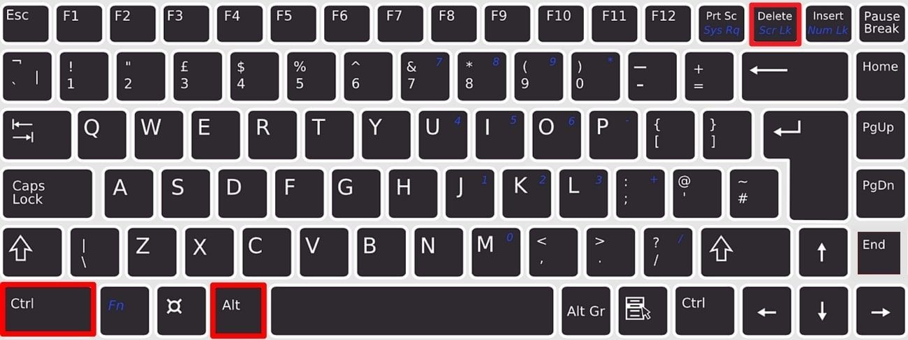 Use Ctrl + Alt + Delete