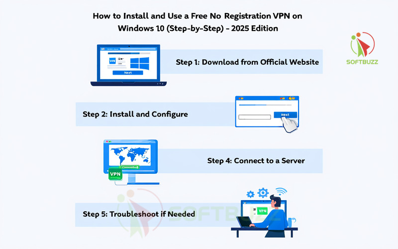How to Install and Use a Free No Registration VPN on Windows 10 