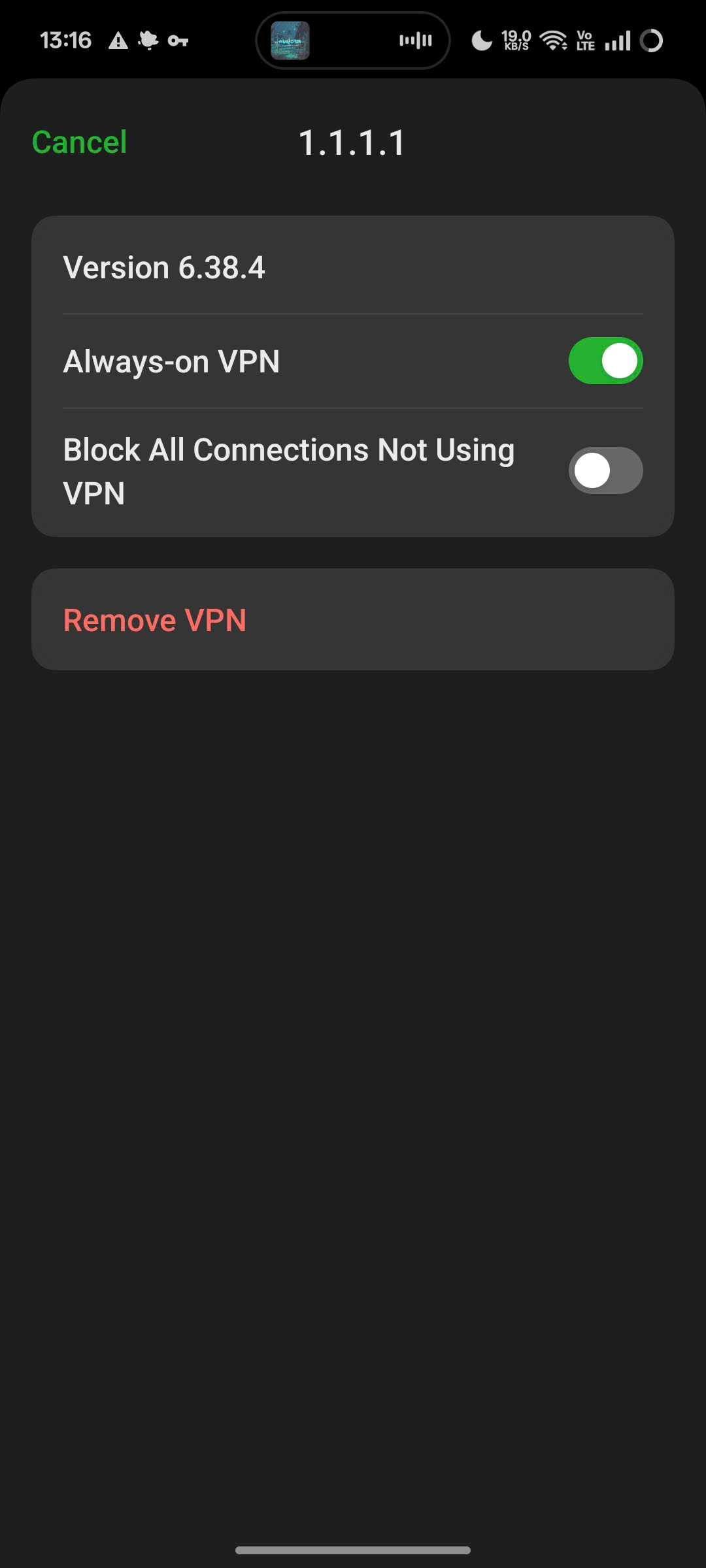 Turn on VPN