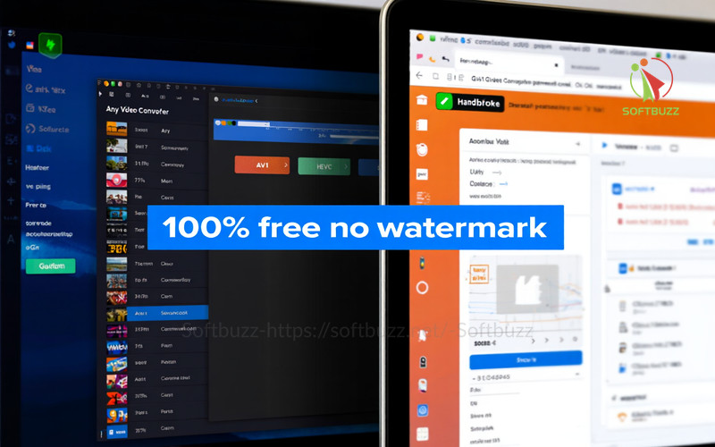 Any Video Converter and HandBrake interface comparison on Windows 10 2025