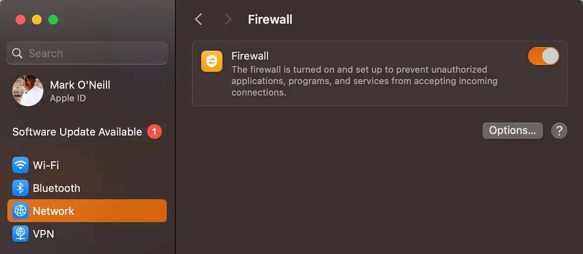 Enable Firewall on macOS