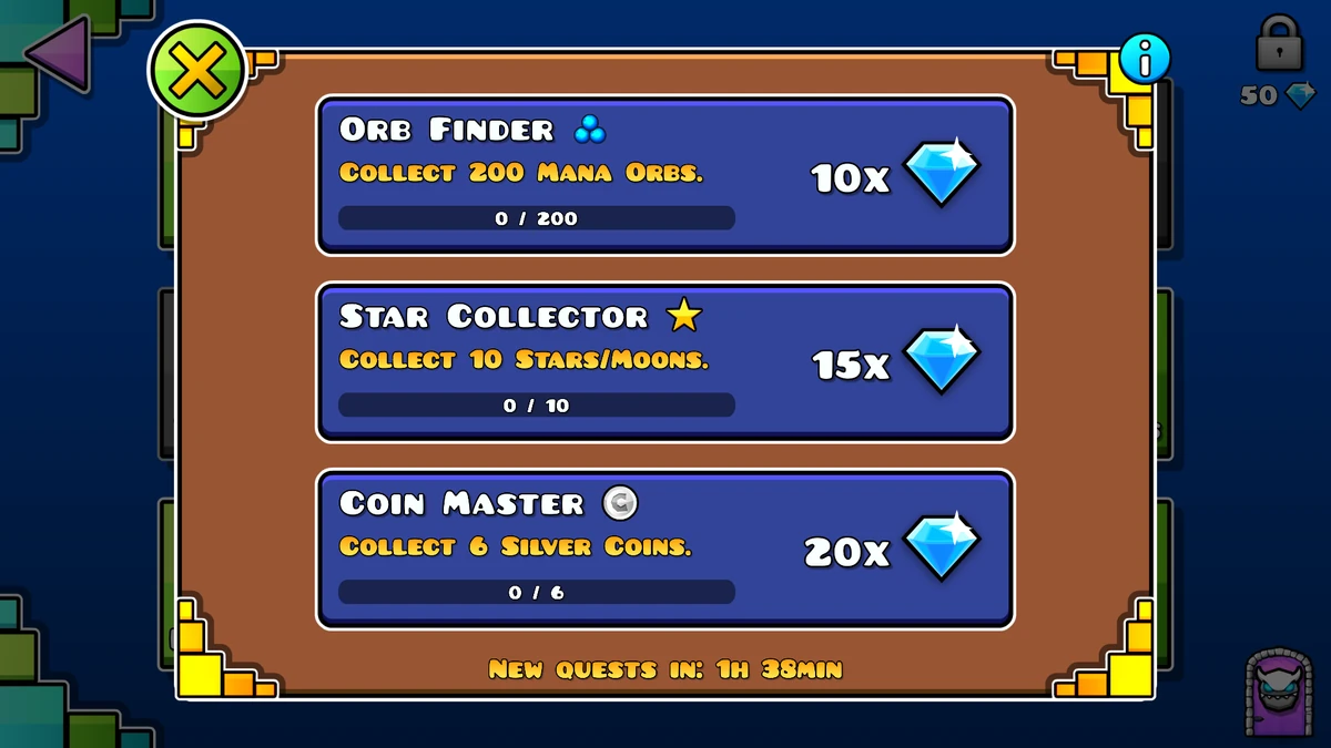 How to get diamonds in Geometry Dash quest list
