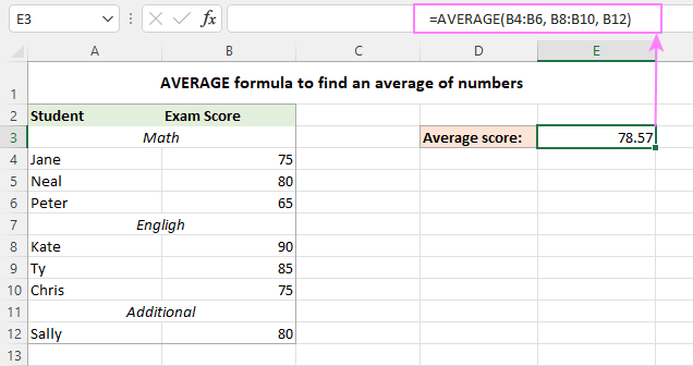  Average Formula